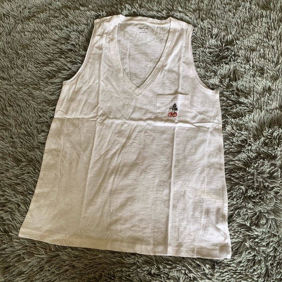 MADEWELL cherry embroidered whisper cotton tank - Picture 4 of 8